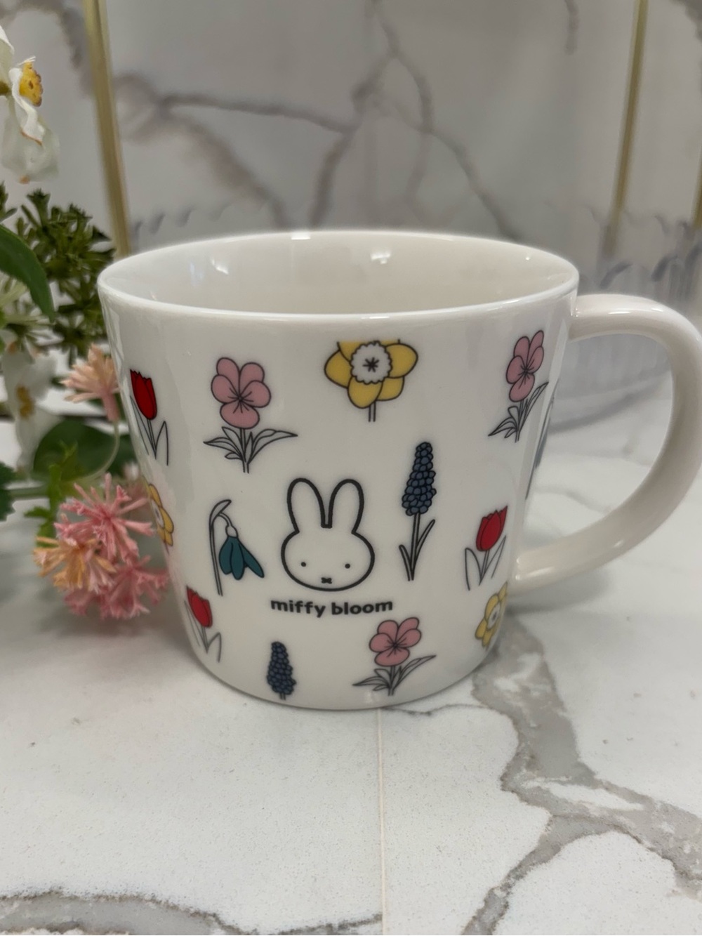 Miffy🐰🌷Bloom Ceramic Mug with Multicolor Floral Print